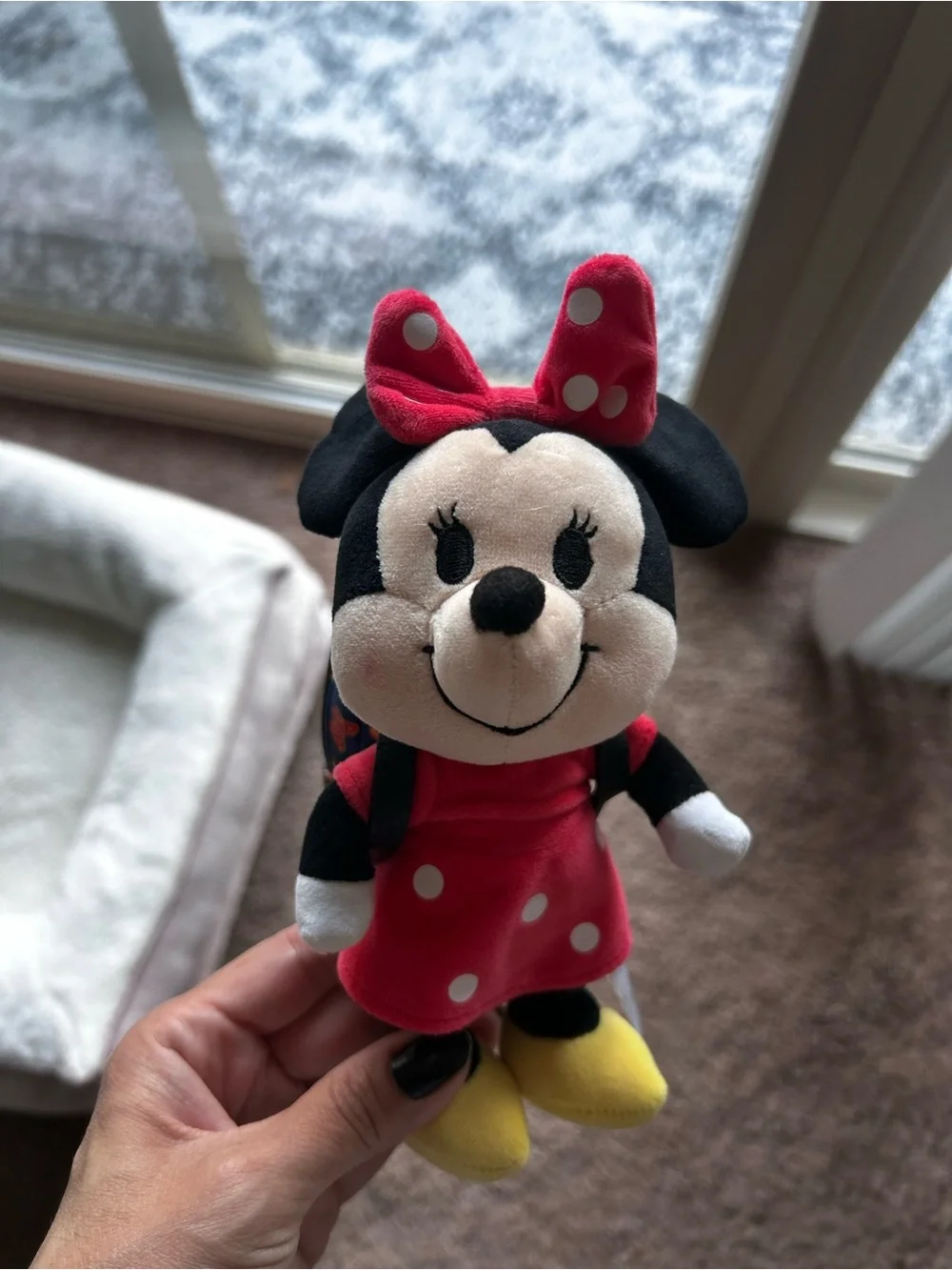Disney nuiMOs Loungefly Navy Snack Icon Mini Backpack with Minnie Mouse doll